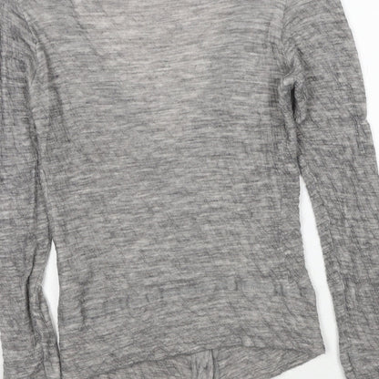 Formes Womens Grey V-Neck Cotton Cardigan Jumper Size S - Label size 1