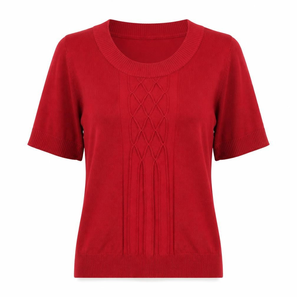 Womens UK Size M Preworn Red Basic T-Shirt