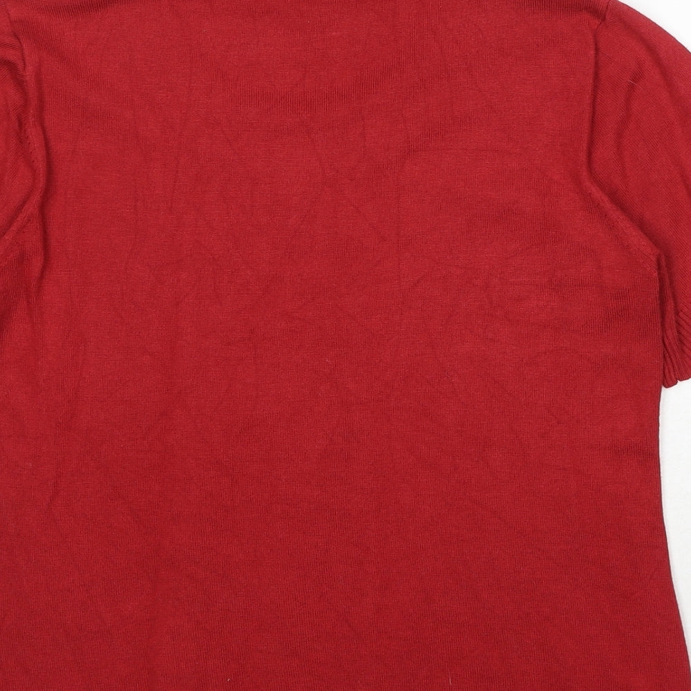 Womens UK Size M Preworn Red Basic T-Shirt