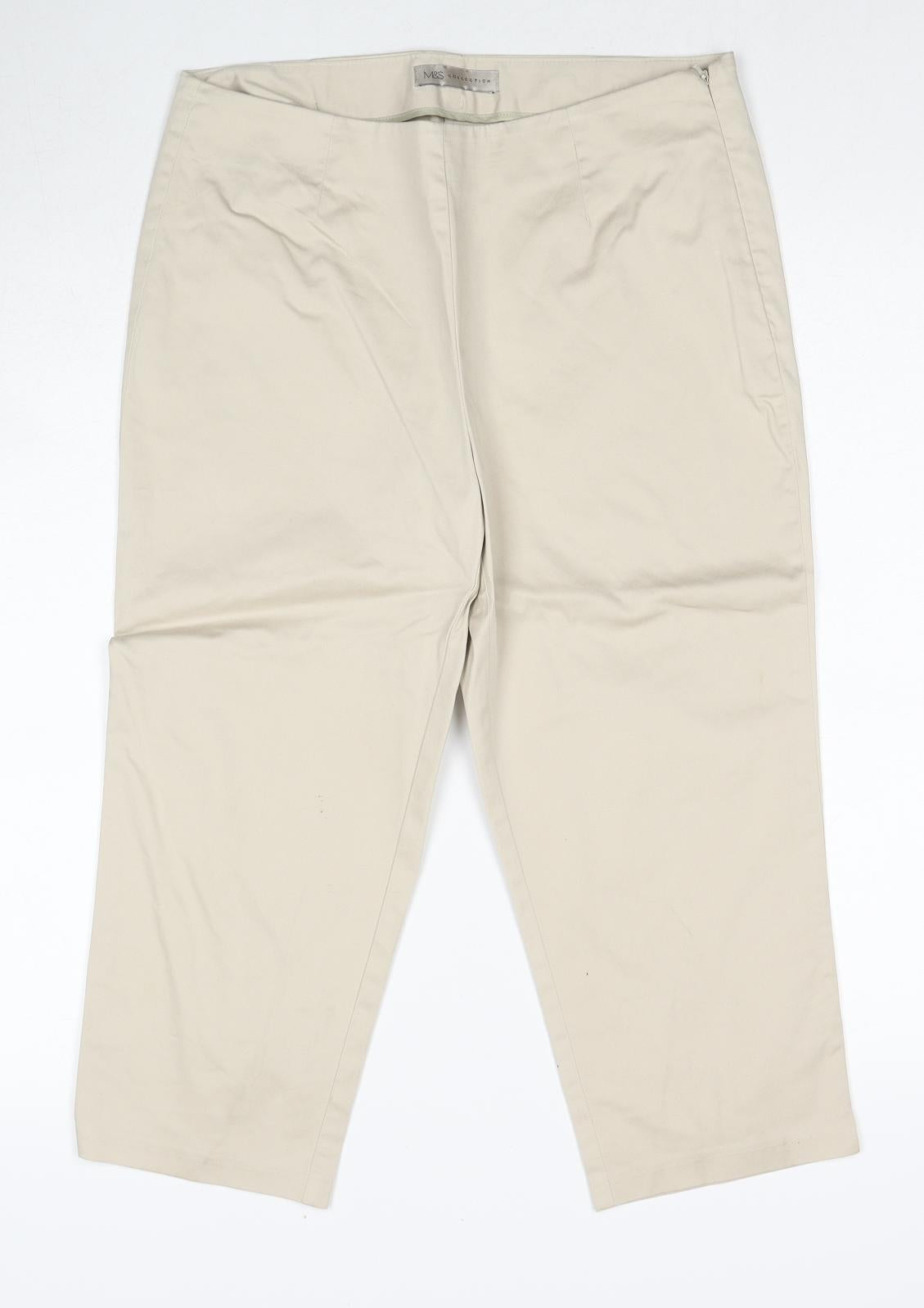 Womens UK Size 12 Marks and Spencer Regular Fit  Beige Trousers