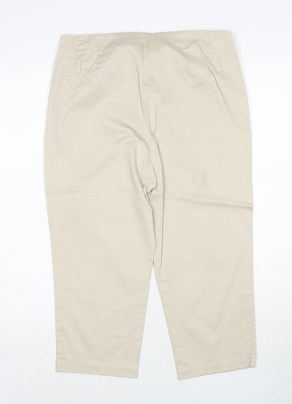Womens UK Size 12 Marks and Spencer Regular Fit  Beige Trousers