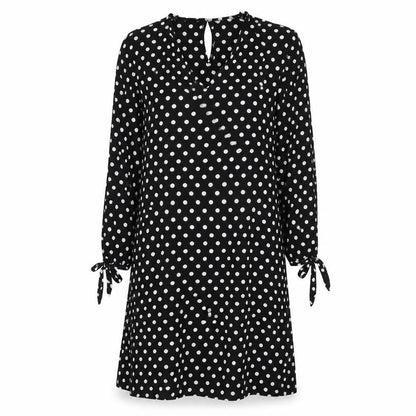 Papaya Womens Black Polka Dot Viscose A-Line Size 10 V-Neck Pullover