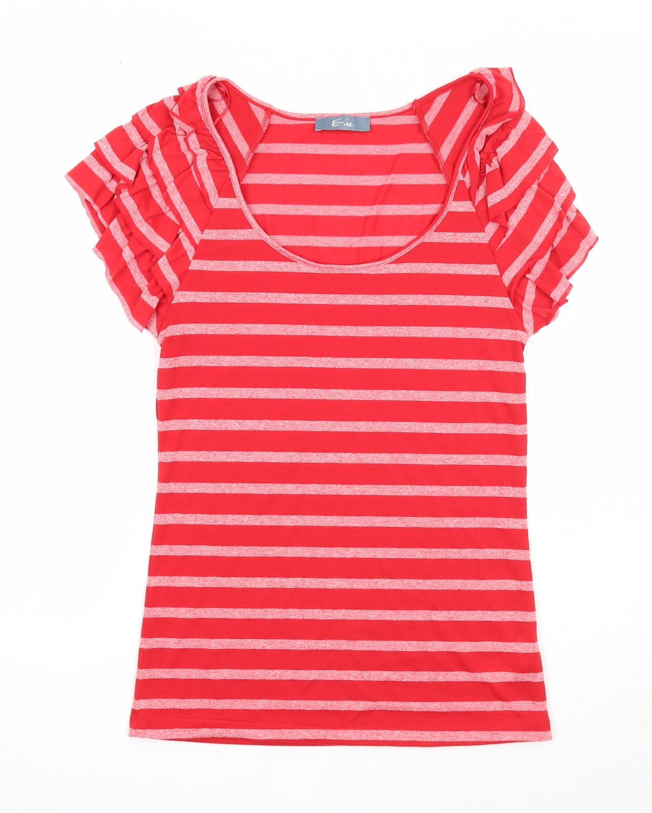 Womens UK Size 10 E-vie Red Basic T-Shirt