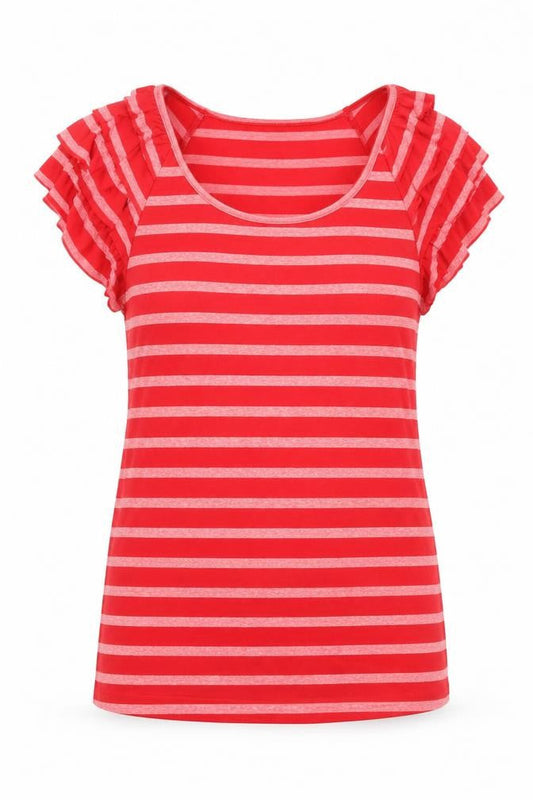 Womens UK Size 10 E-vie Red Basic T-Shirt