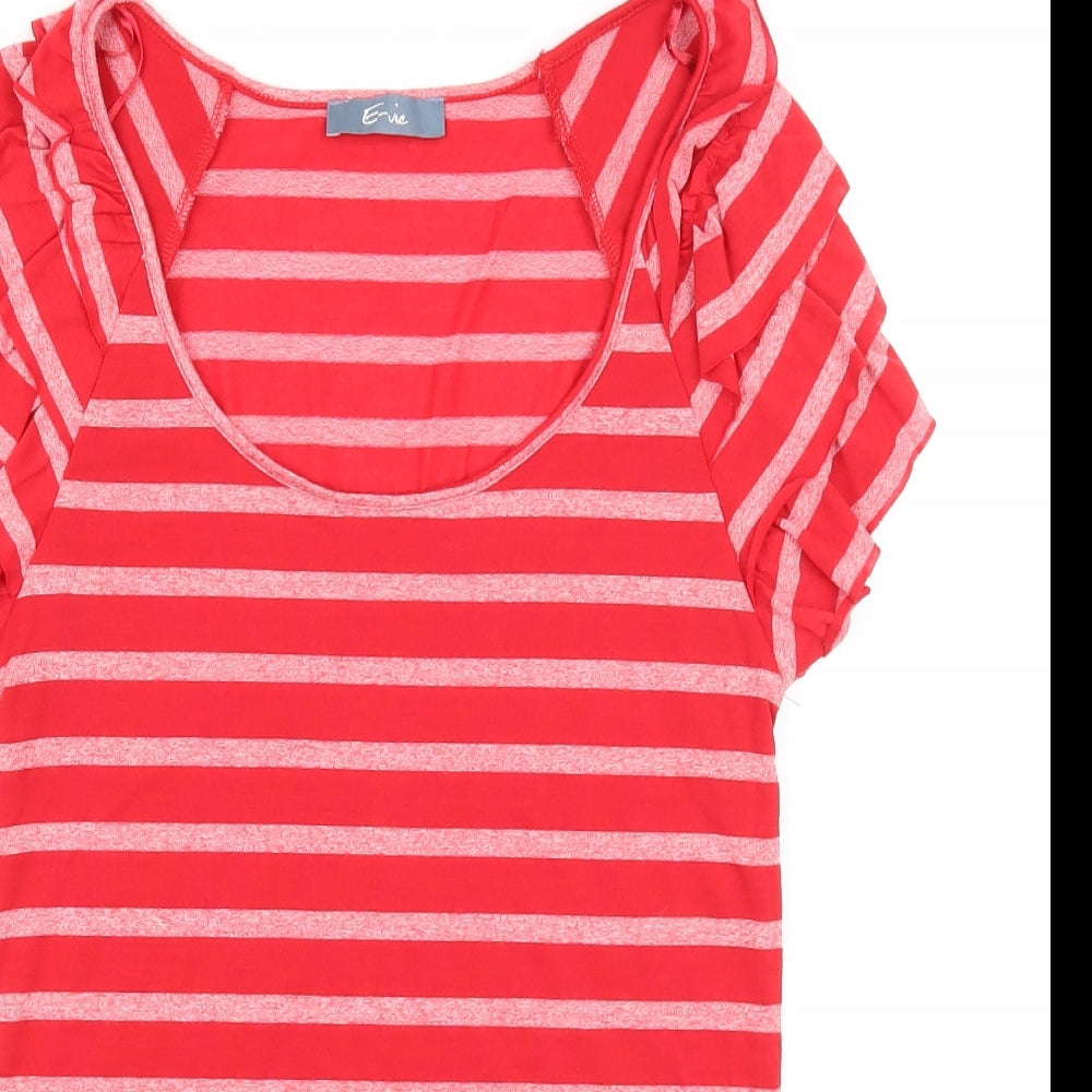 Womens UK Size 10 E-vie Red Basic T-Shirt