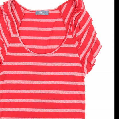 Womens UK Size 10 E-vie Red Basic T-Shirt