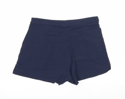 H&M Womens Blue Viscose Basic Shorts Size 10 Regular Pull On
