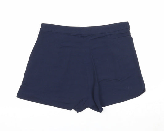 H&M Womens Blue Viscose Basic Shorts Size 10 Regular Pull On