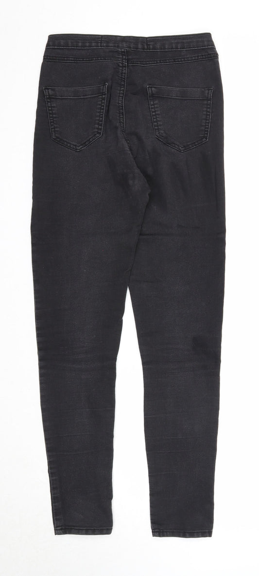 Denim & Co. Womens Black Cotton Skinny Jeans Size 8 Regular Zip