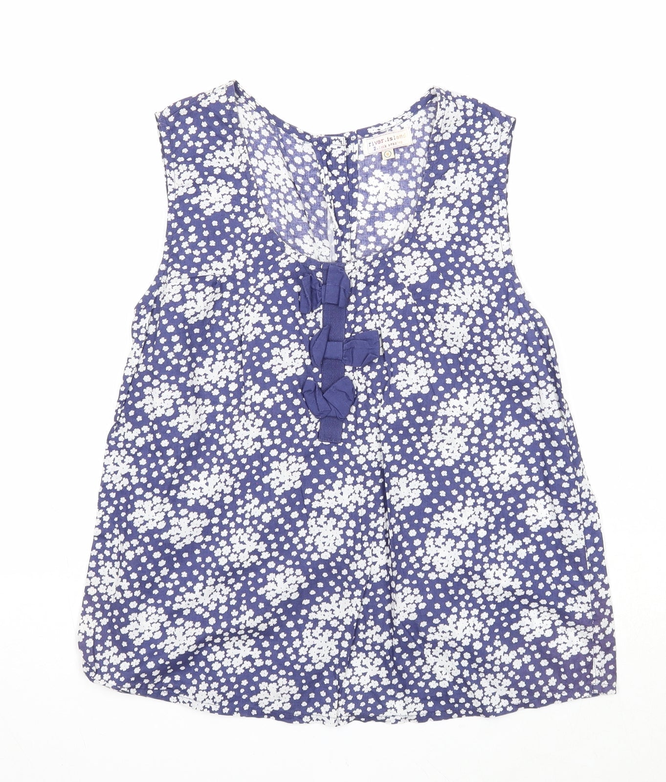 Womens UK Size 8 River Island Blue Basic Tank