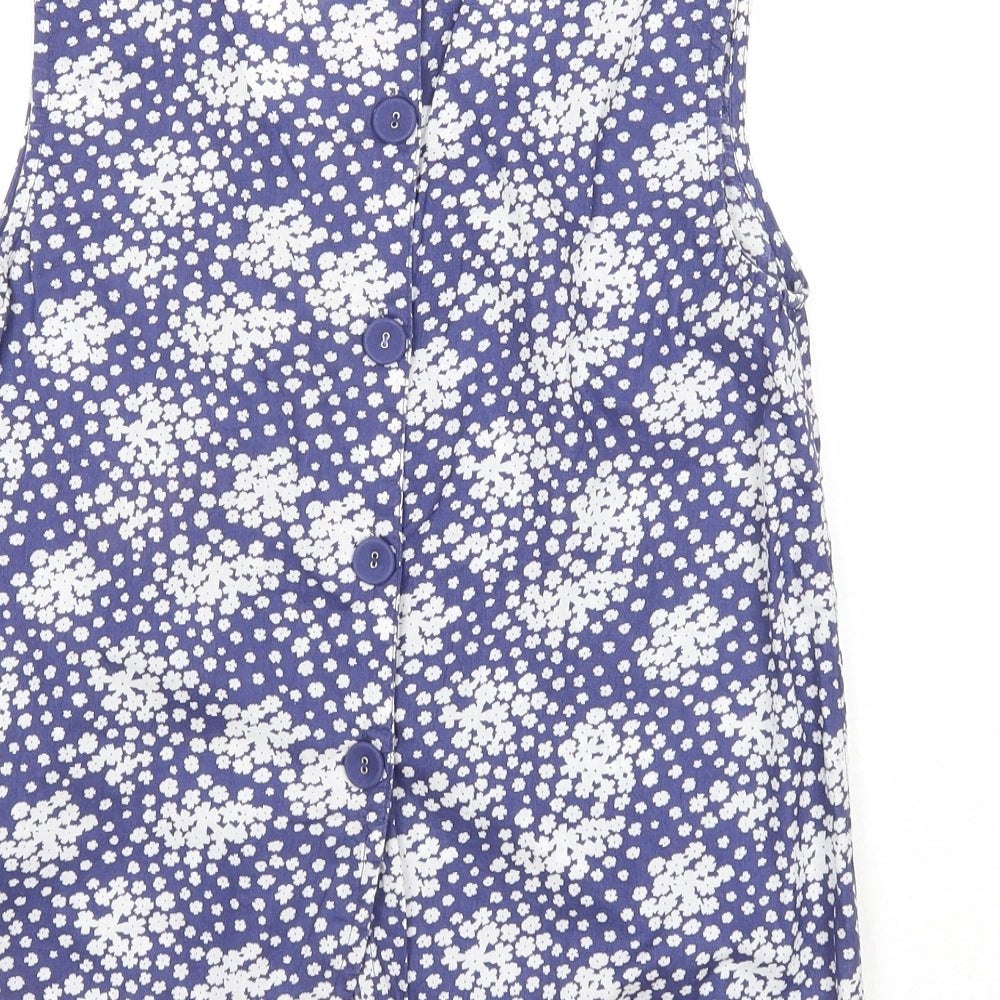 Womens UK Size 8 River Island Blue Basic Tank