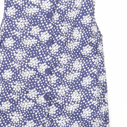 Womens UK Size 8 River Island Blue Basic Tank