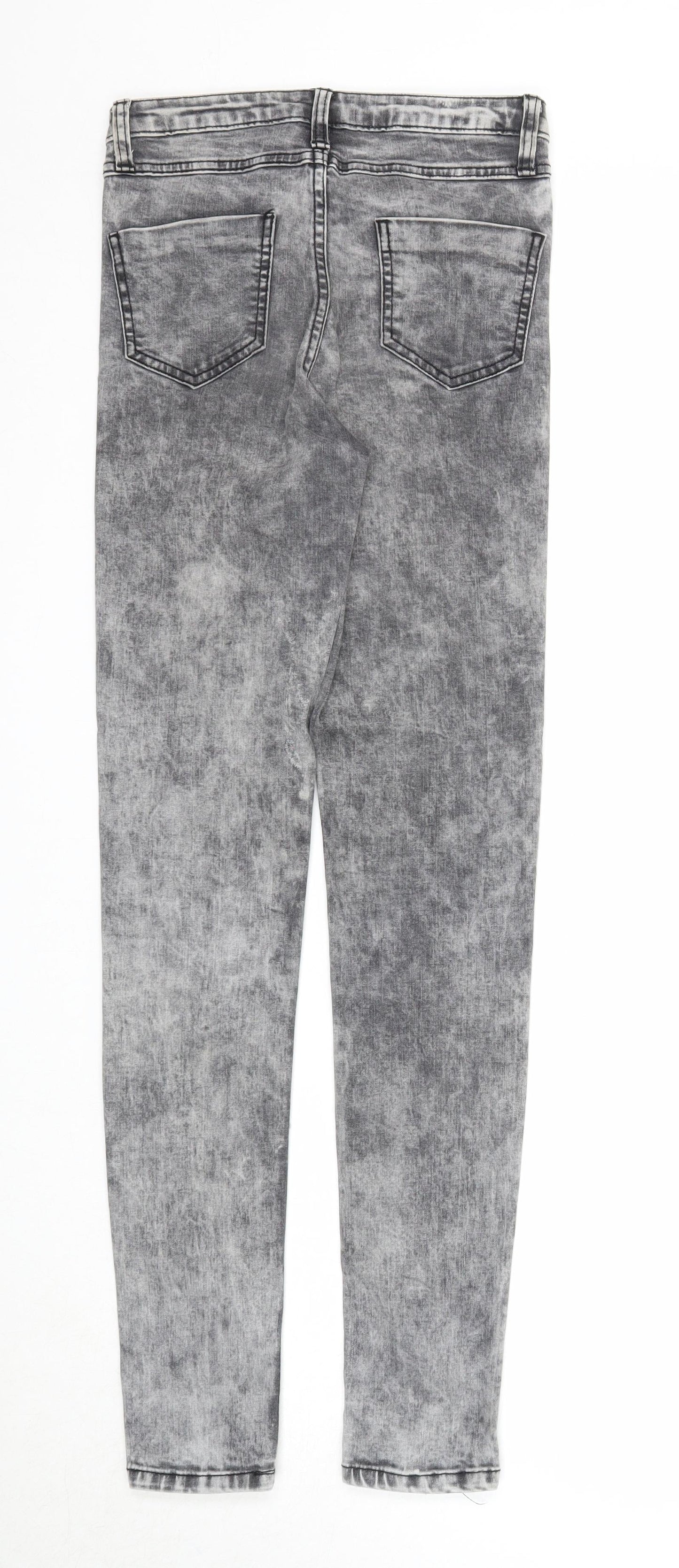 Denim & Co. Womens Grey Cotton Skinny Jeans Size 6 Regular Zip