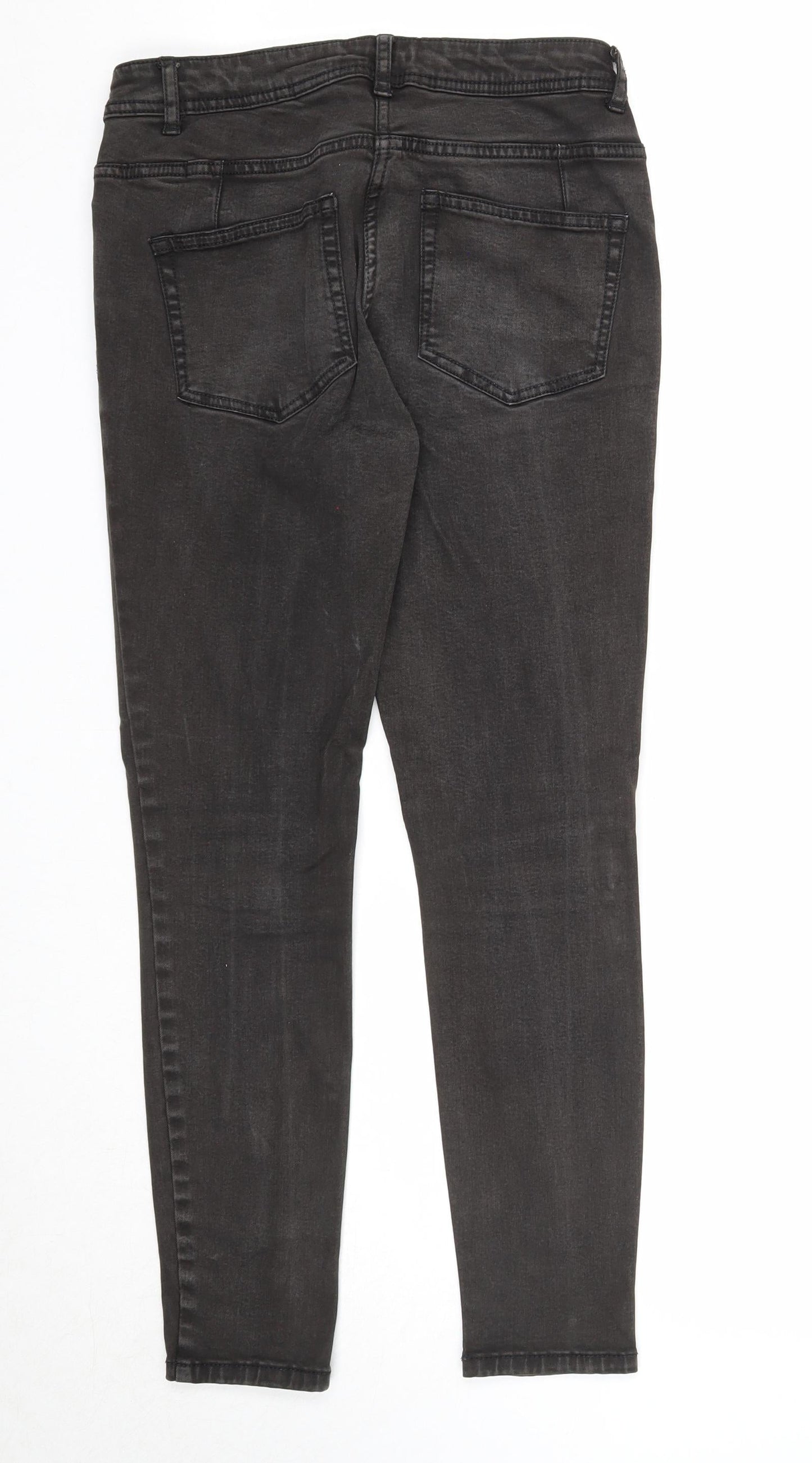 NEXT Womens Black Cotton Skinny Jeans Size 10 Regular Zip