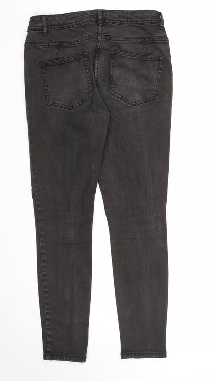 NEXT Womens Black Cotton Skinny Jeans Size 10 Regular Zip