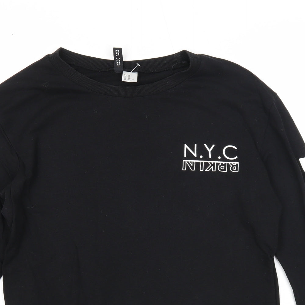 Divided Womens Black Cotton Pullover Sweatshirt Size XS Pullover - new York Brooklyn