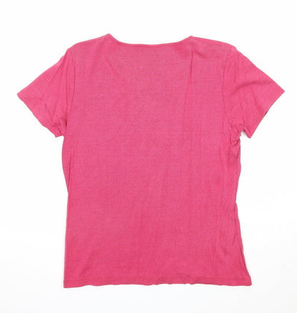 Womens UK Size M OPUS Pink Basic T-Shirt