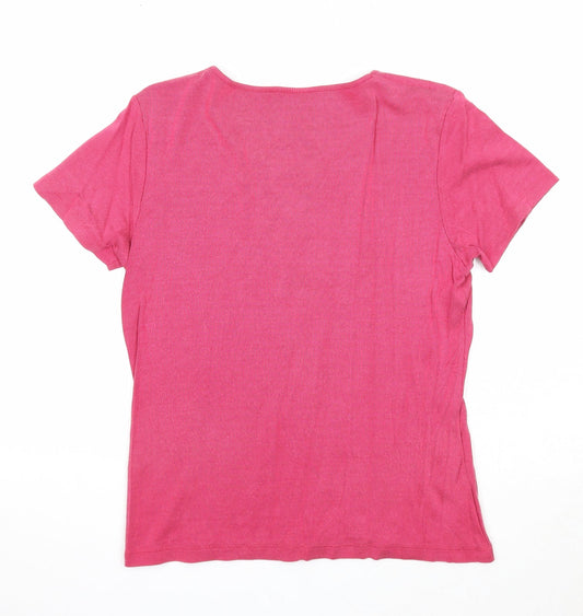 Womens UK Size M OPUS Pink Basic T-Shirt