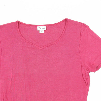 Womens UK Size M OPUS Pink Basic T-Shirt