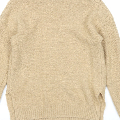 George Womens Beige Round Neck Acrylic Pullover Jumper Size XS