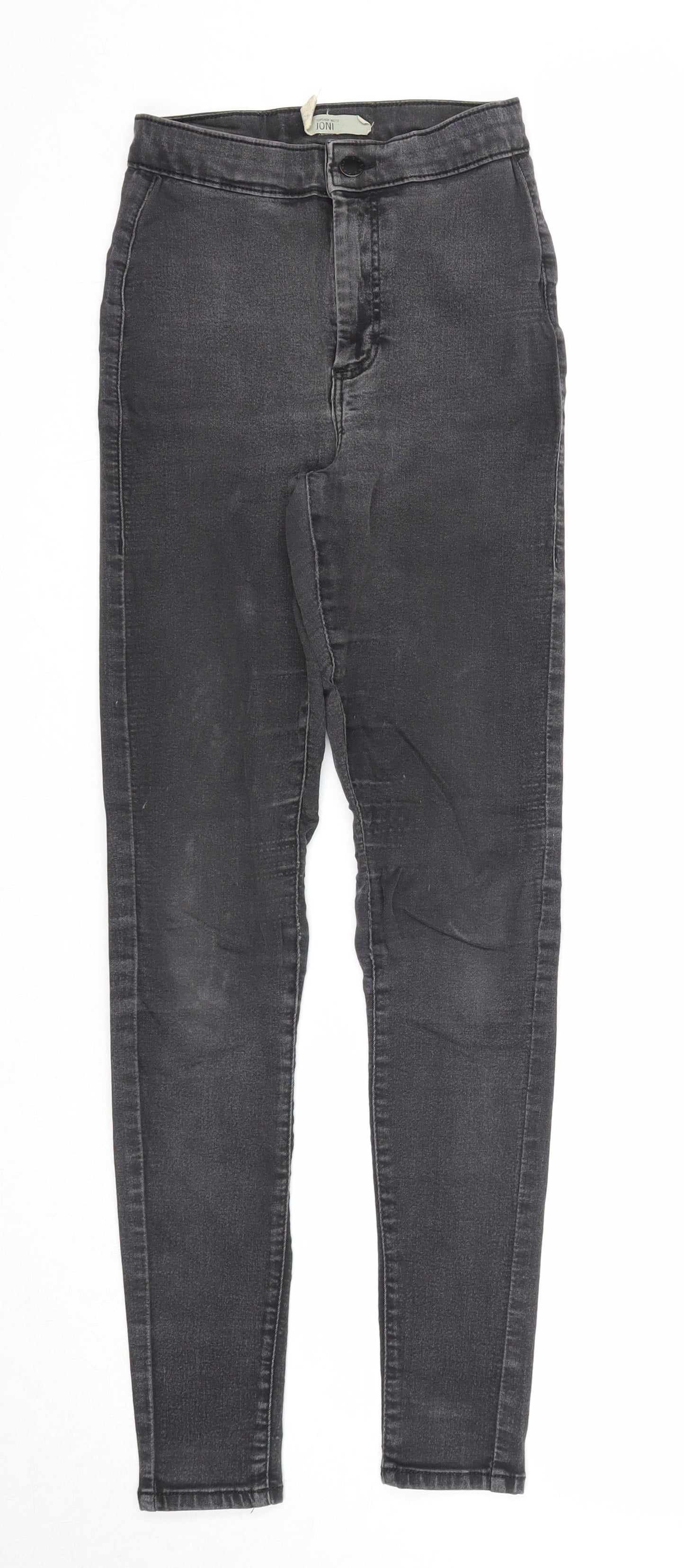 Topshop Womens Black Cotton Skinny Jeans Size 26 in L32 in Regular Zip