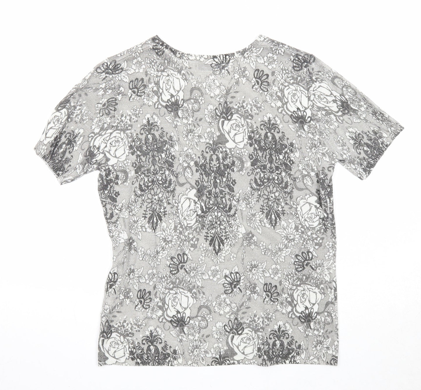 Womens UK Size 10 Damart Grey Basic T-Shirt