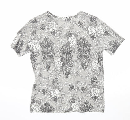 Womens UK Size 10 Damart Grey Basic T-Shirt