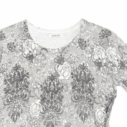 Womens UK Size 10 Damart Grey Basic T-Shirt