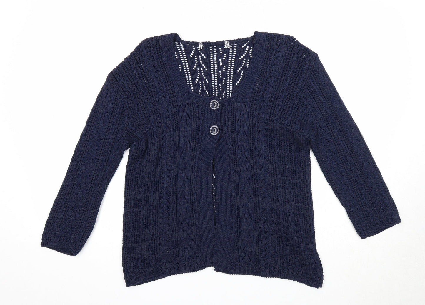Womens UK Size S Preworn Blue Cardigan Jumper