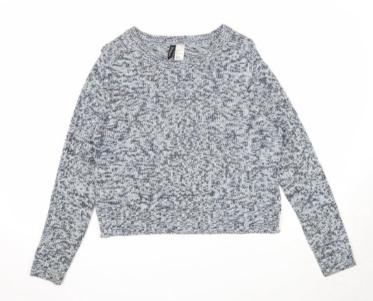 Womens UK Size S Divided Blue Pullover Jumper