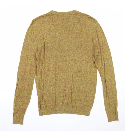 ASOS Mens Green Round Neck Cotton Pullover Jumper Size S Long Sleeve