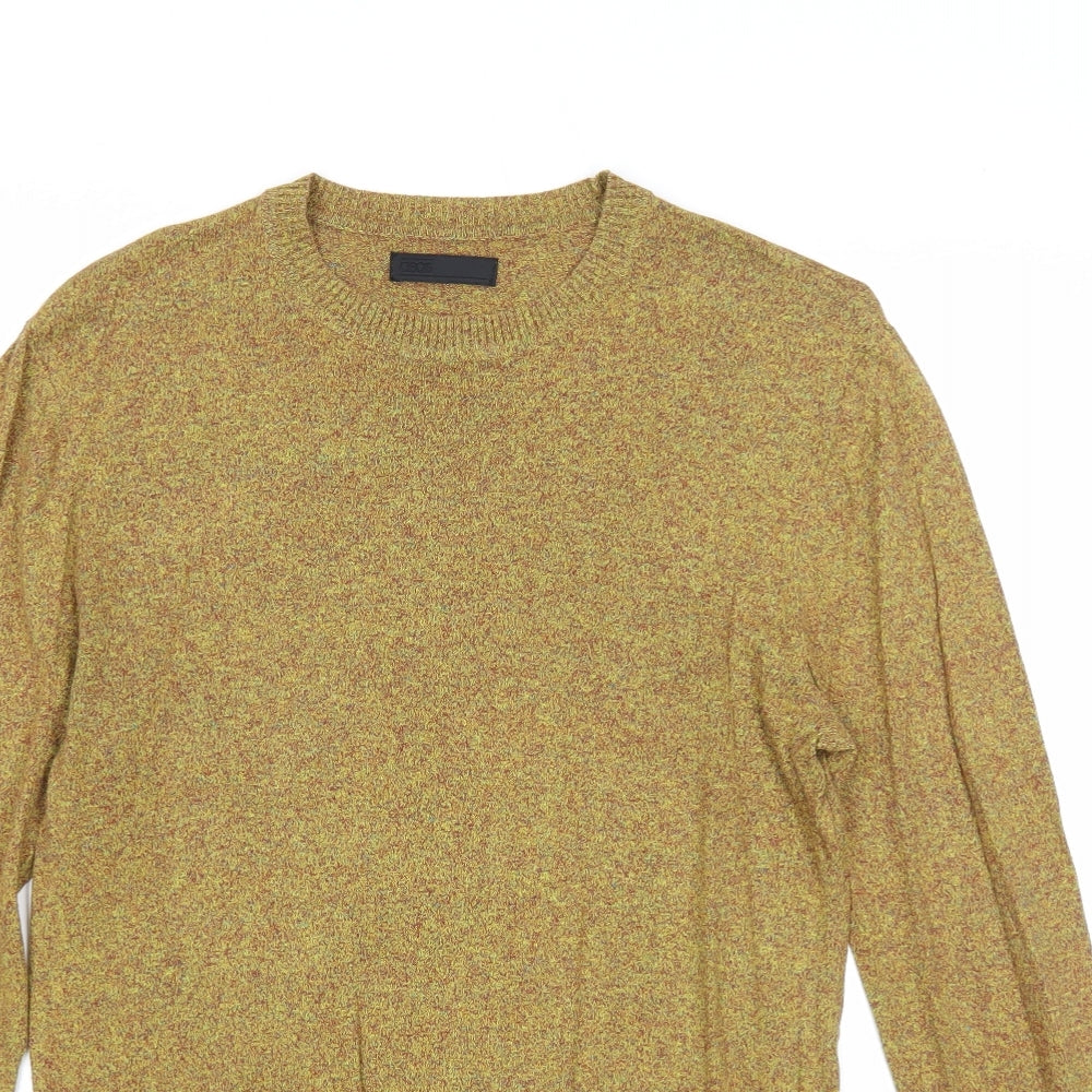 ASOS Mens Green Round Neck Cotton Pullover Jumper Size S Long Sleeve