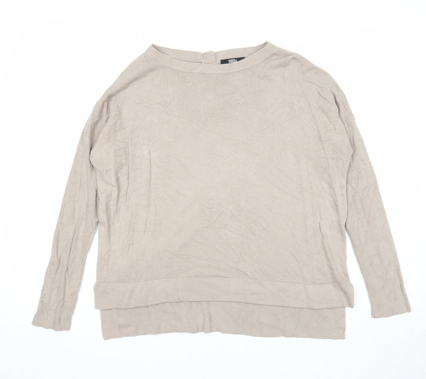 Womens UK Size 8 Marks and Spencer Beige Pullover Jumper
