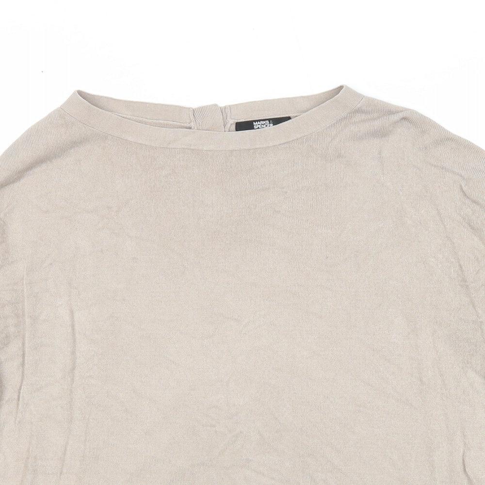 Womens UK Size 8 Marks and Spencer Beige Pullover Jumper