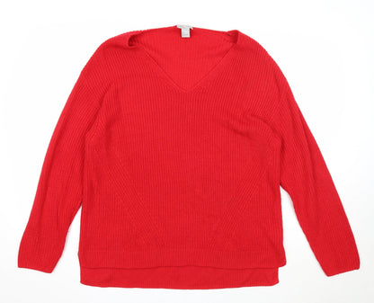 Womens UK Size L H&M Red Pullover Jumper