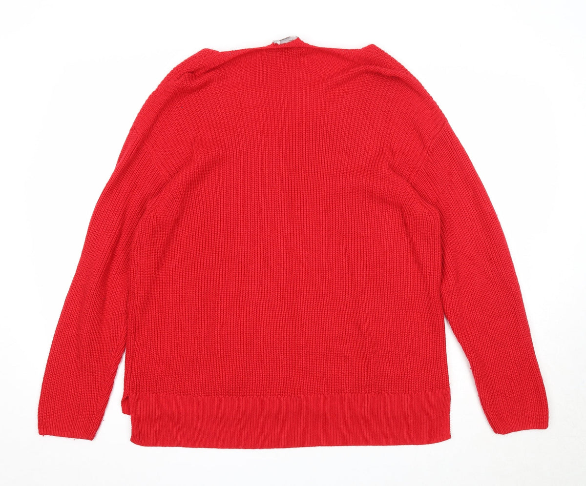Womens UK Size L H&M Red Pullover Jumper