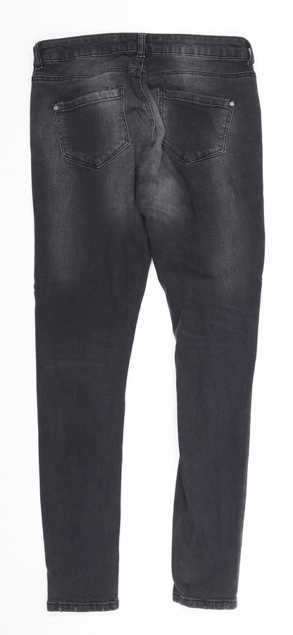 Denim & Co. Womens Black Cotton Skinny Jeans Size 8 Regular Zip