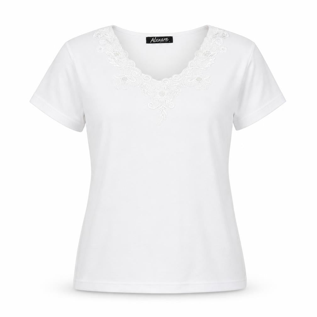 Womens UK Size L Alexara White Basic T-Shirt