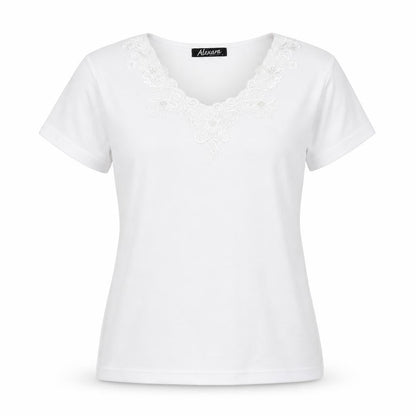 Womens UK Size L Alexara White Basic T-Shirt