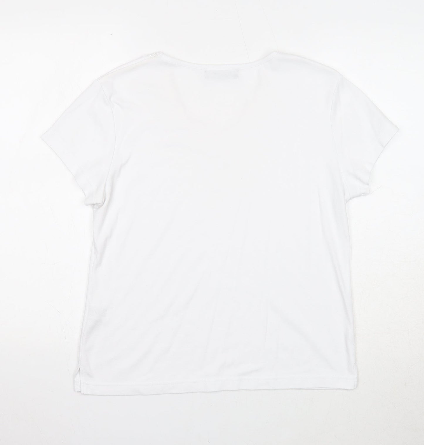 Womens UK Size L Alexara White Basic T-Shirt