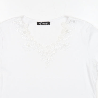 Womens UK Size L Alexara White Basic T-Shirt