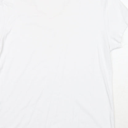 Womens UK Size L Alexara White Basic T-Shirt