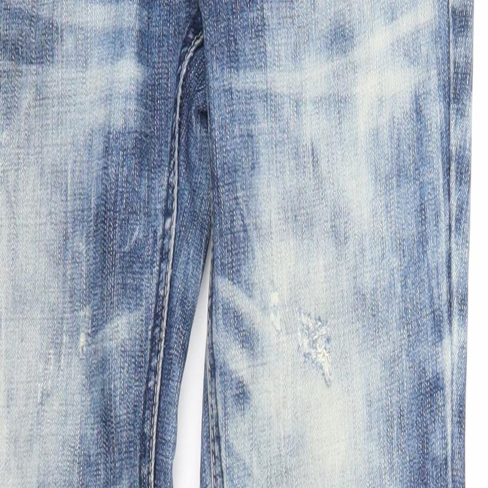 Original Shane Womens Blue Cotton Straight Jeans Size 26 in Regular Zip