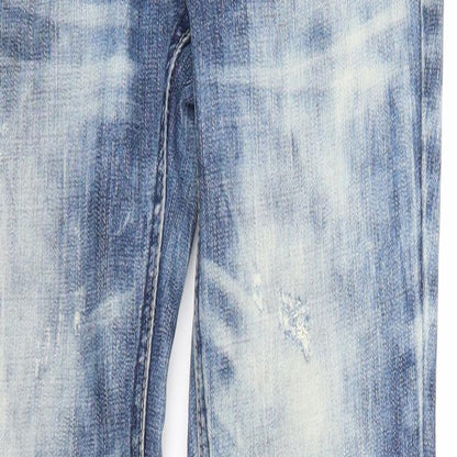 Original Shane Womens Blue Cotton Straight Jeans Size 26 in Regular Zip