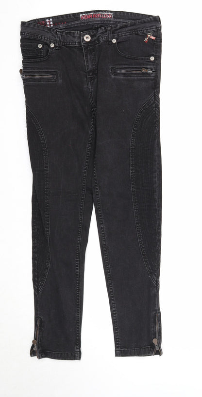 Wear for Love Womens Black Cotton Skinny Jeans Size 10 Regular Zip