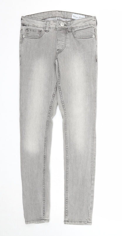 Denim & Co. Mens Grey Cotton Skinny Jeans Size 28 in L30 in Regular Zip