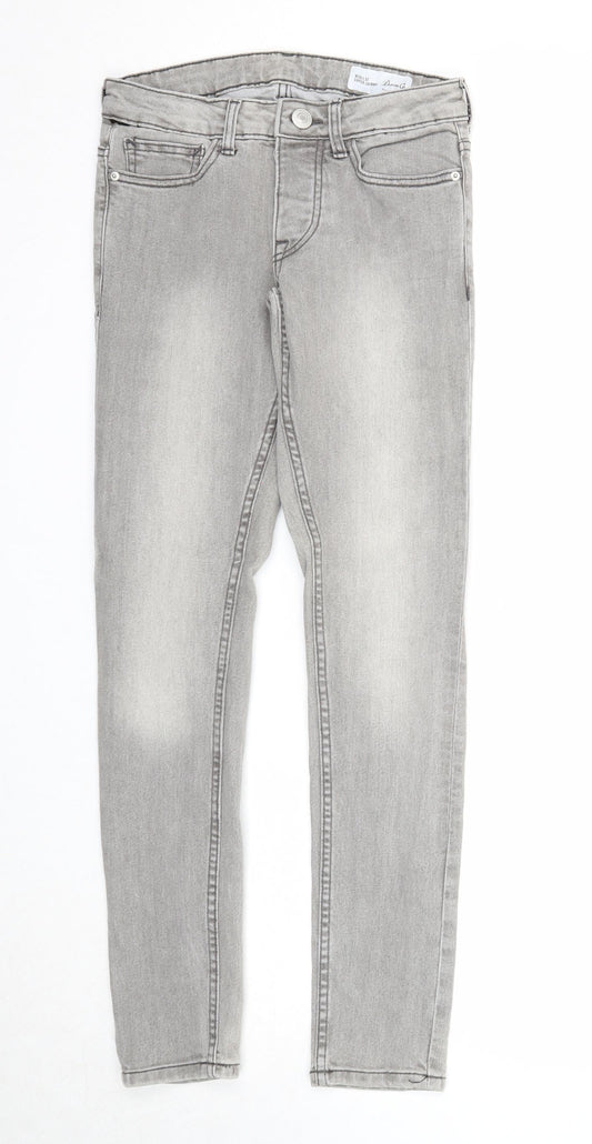 Denim & Co. Mens Grey Cotton Skinny Jeans Size 28 in L30 in Regular Zip