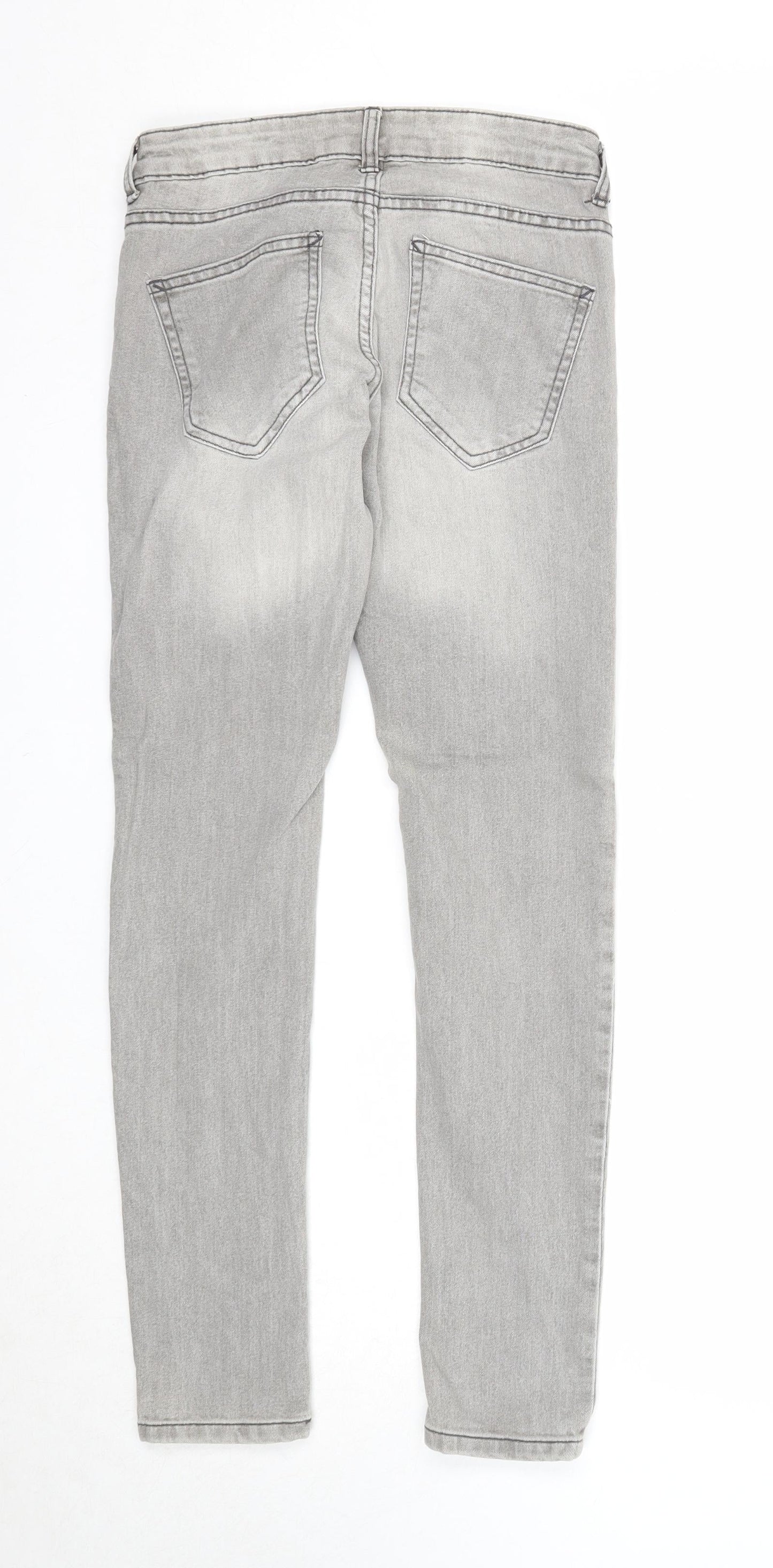 Denim & Co. Mens Grey Cotton Skinny Jeans Size 28 in L30 in Regular Zip