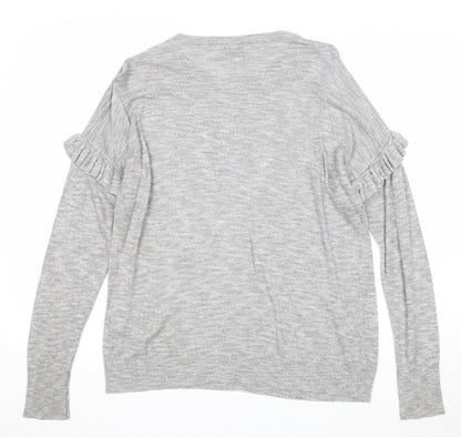Womens UK Size M Papaya Grey Pullover Jumper