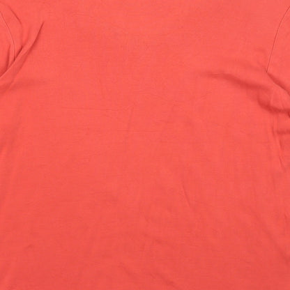 Iz Womens Red Cotton Basic T-Shirt Size M V-Neck